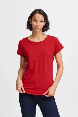 B.Young Pamila Cap Sleeve T-Shirt (Scarlet)