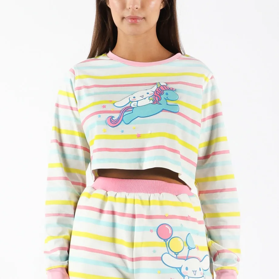 Cinnamoroll x Dumbgood Striped Crop Longsleeve