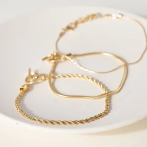 Gold Rope Bracelet Set