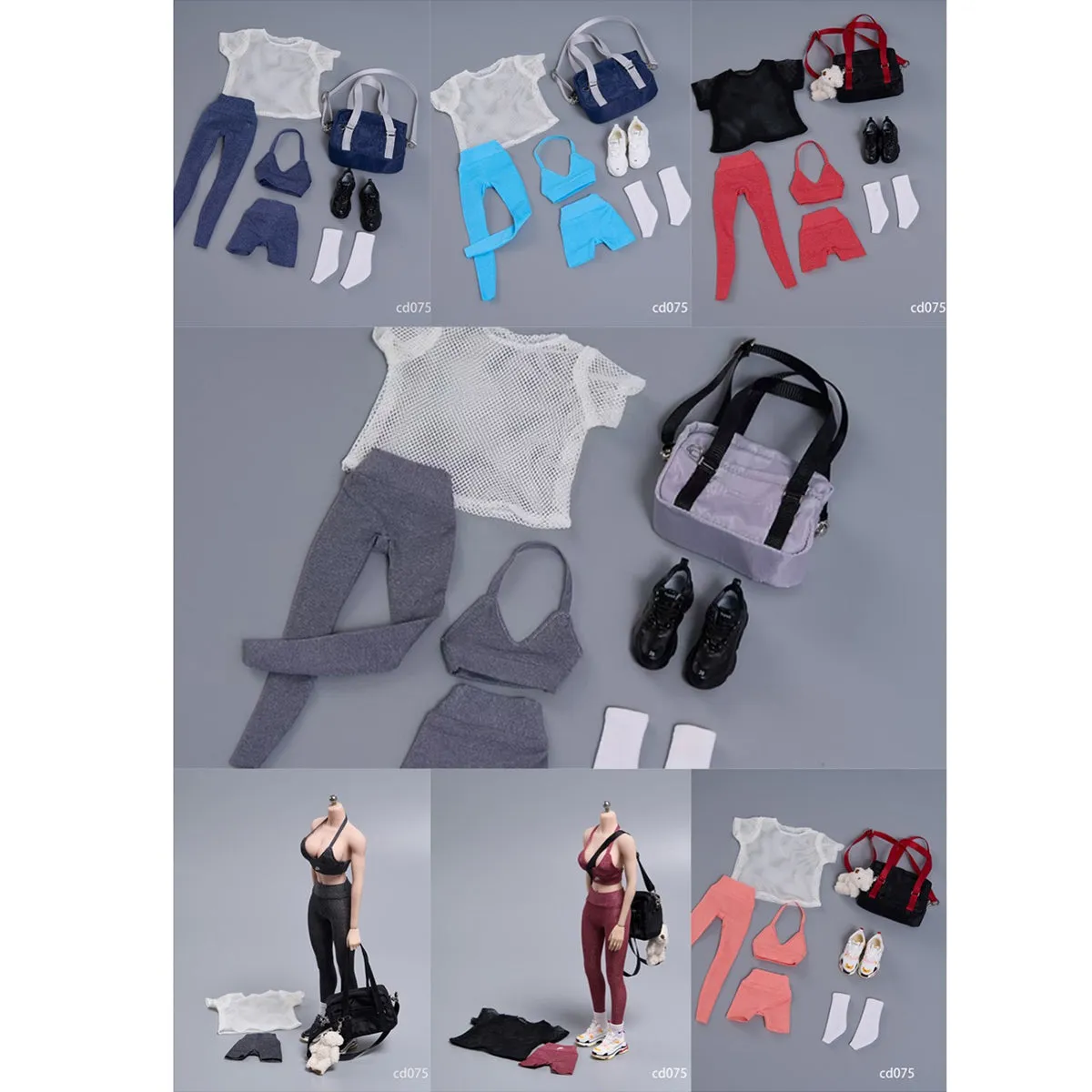 HiPlay Cdtoys, High-Elastic Yoga Sportswear Set, Figure Doll Clothes